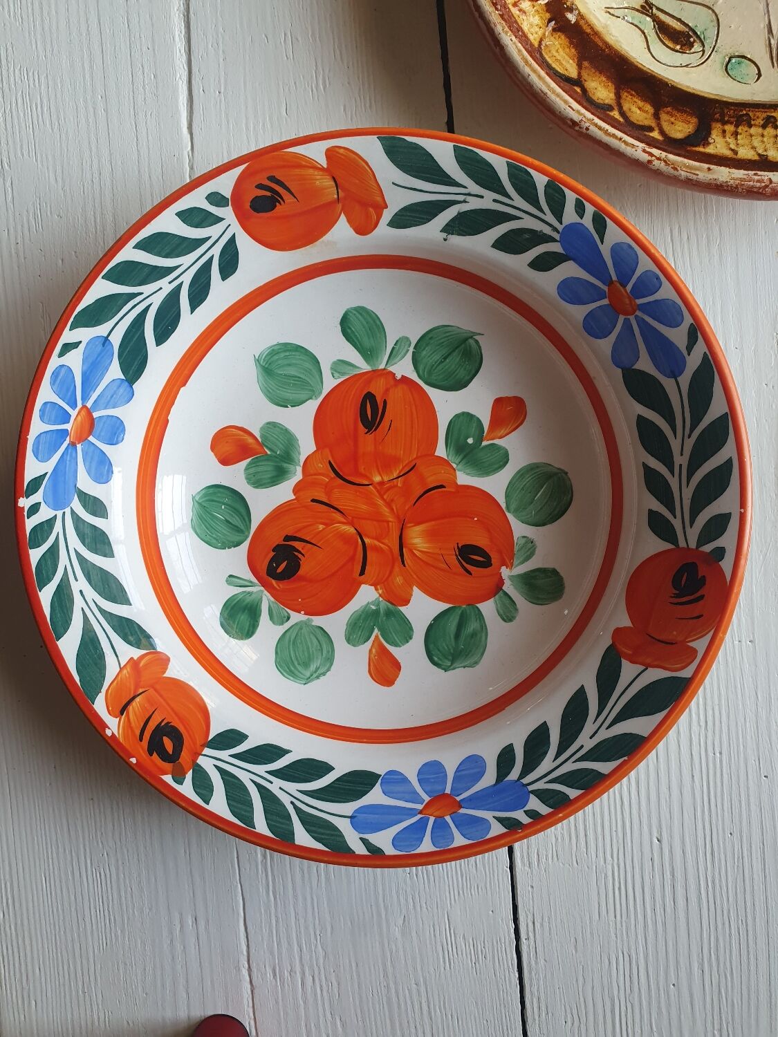 5 handmade ceramic plates Romania slavic bohemian birds table or wall