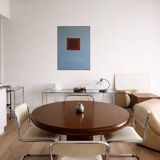 Minimalist canvas painting "Silent blue" 73x54cm