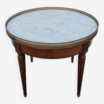 Table basse bouillotte en marbre ancienne style Louis xvi
