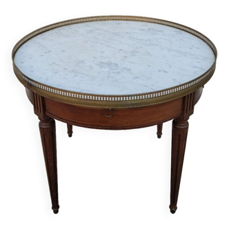 Table basse bouillotte en marbre ancienne style Louis xvi