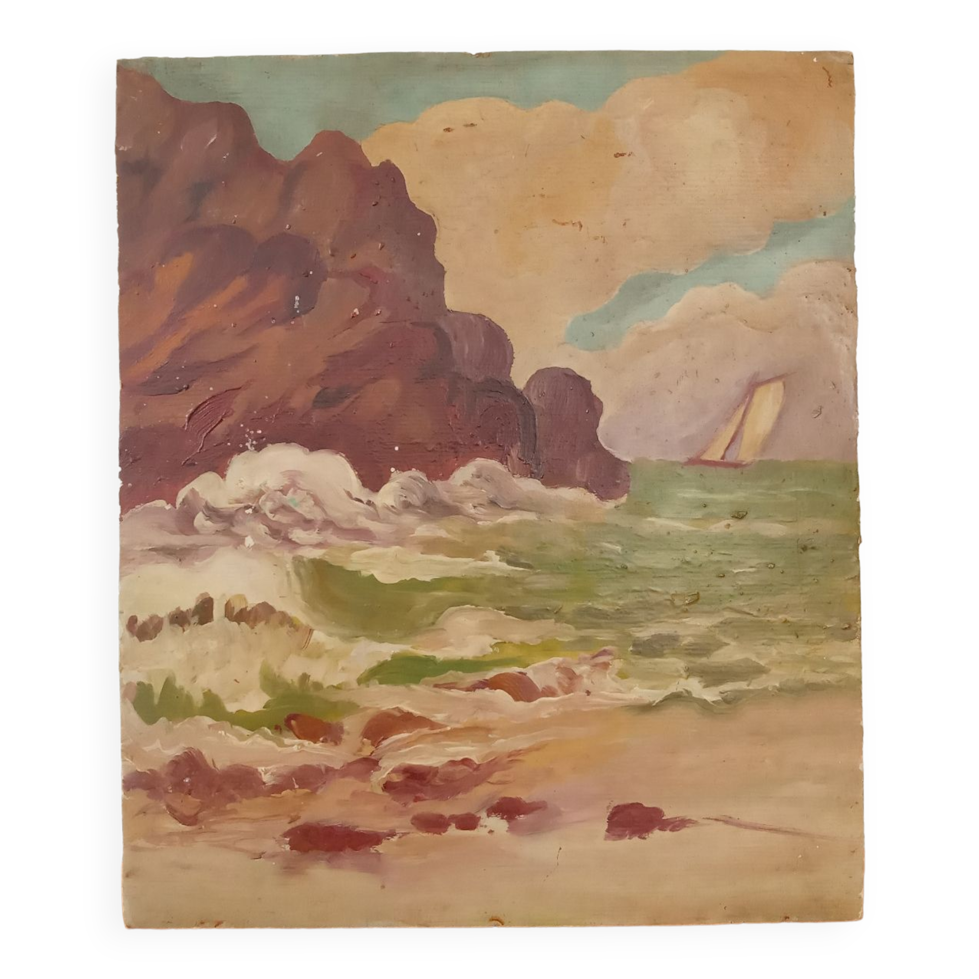 Sea landscape painting 1950