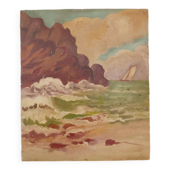 Sea landscape painting 1950