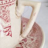Sarreguemines earthenware coffee cups, "Wagram" pattern with saucer
