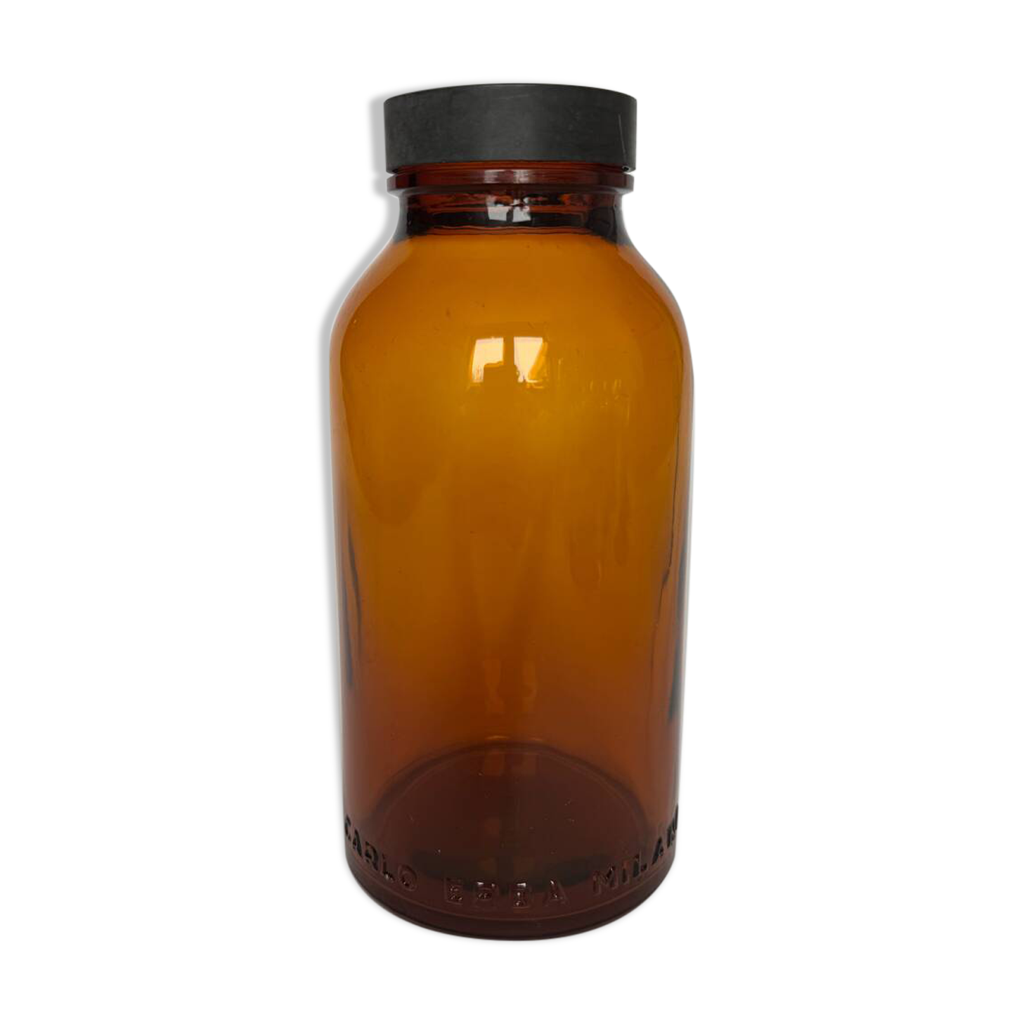 Vintage Mid Century Modern Glass Apothecary Bottle By Carlo Erba Milan