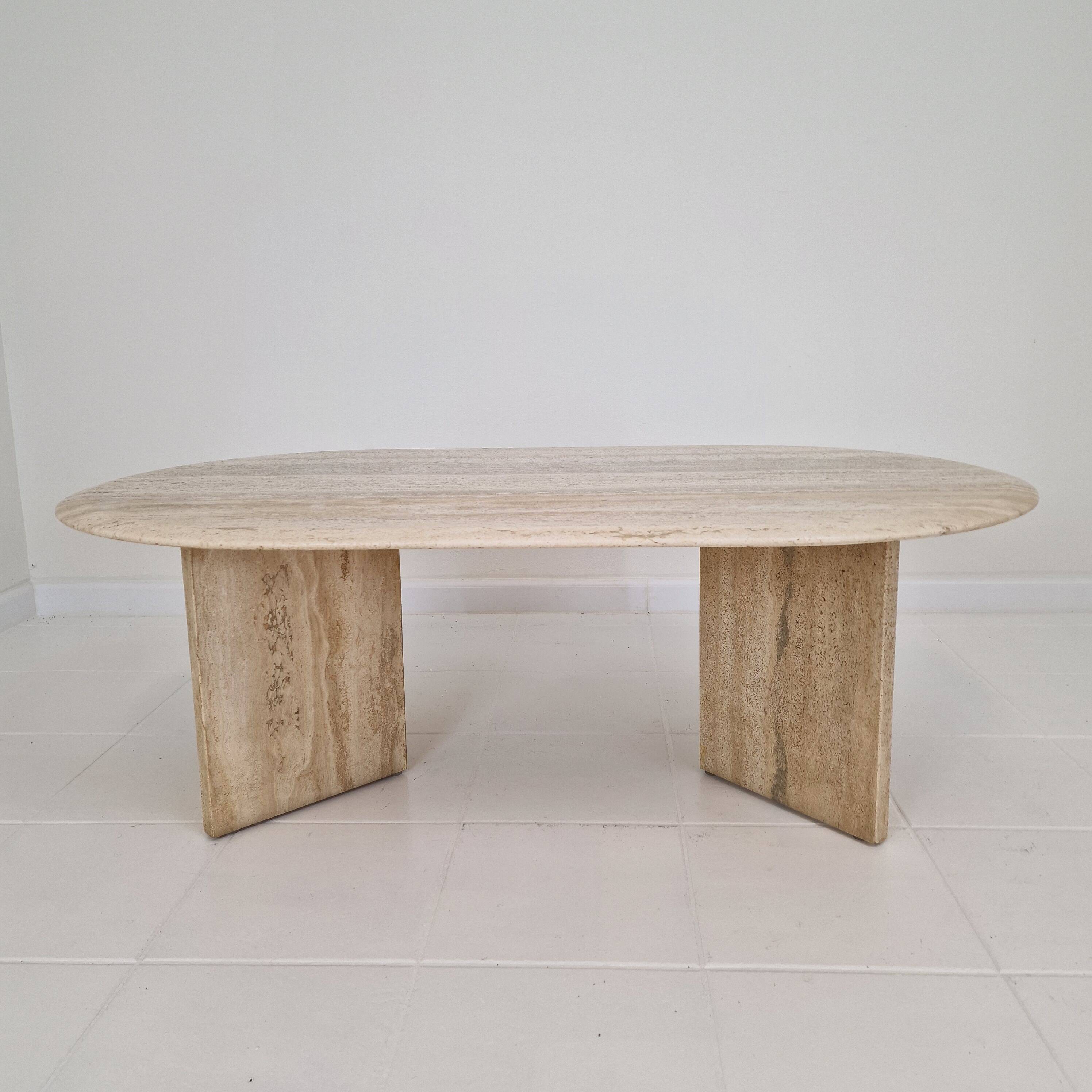 Travertine Coffee or Side Table, Italy 1980s