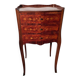 Louis XV style bedside table in marquetry with 3 drawers.