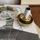 Vintage desk table lamp with antique glass and brass base.