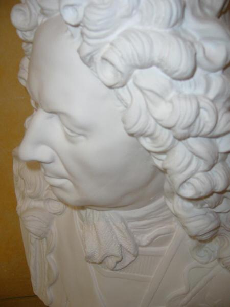 Bust Vauban, in cast plaster, H:62cm.