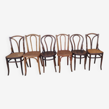 6 chaises de Bistrot Thonet et J&J kohn 1920