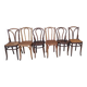Suite of 6 mismatched bistro chairs Thonet and J&J kohn 1920
