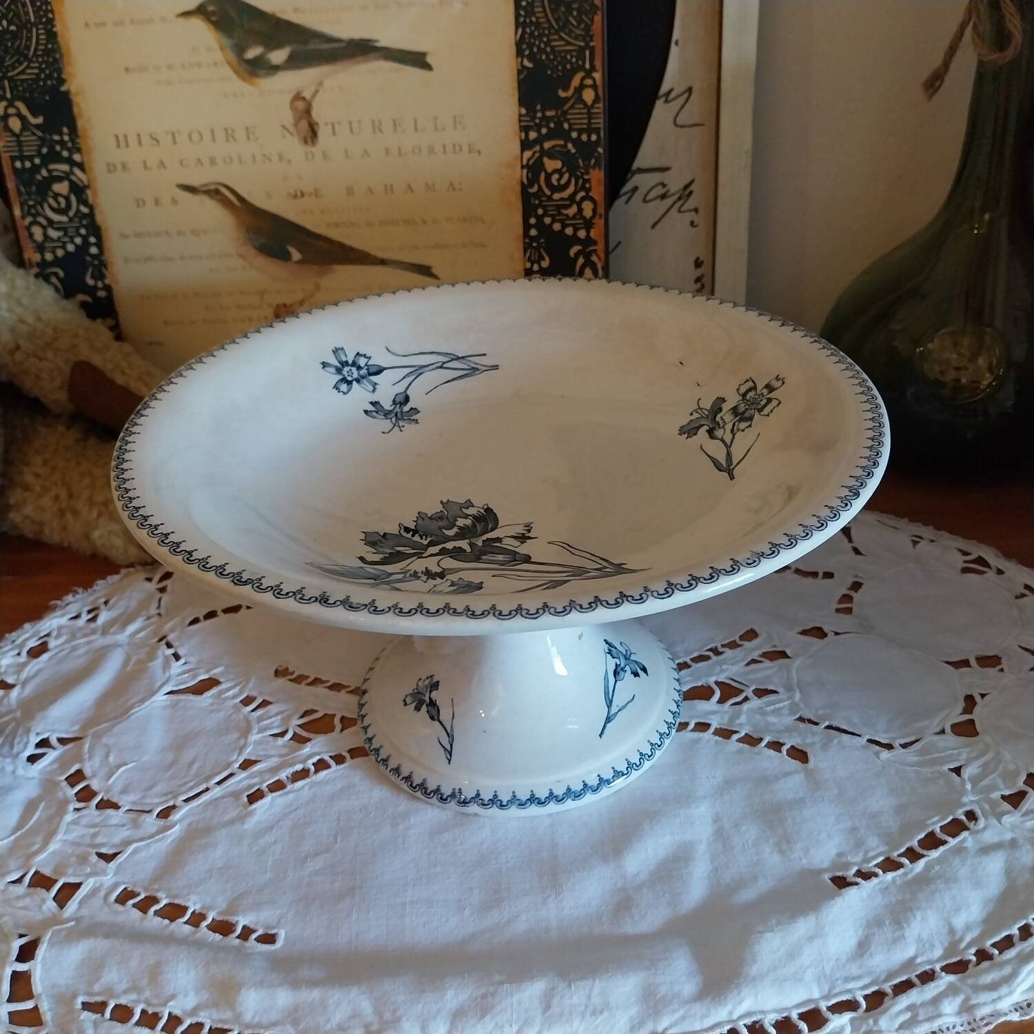 Old iron earth fruit bowl Sarreguemines