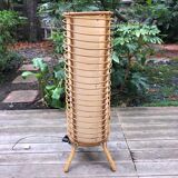 Bamboo, rattan and paper floor lamp from the 60s