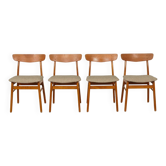 4 x dining chairs | Farstrup | Model 210 | Restored | Green