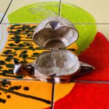 Vintage snail-shaped butter dish - zinc and silver metal - EP Zinc Alloy