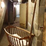 Turned wooden cradle half 20th century