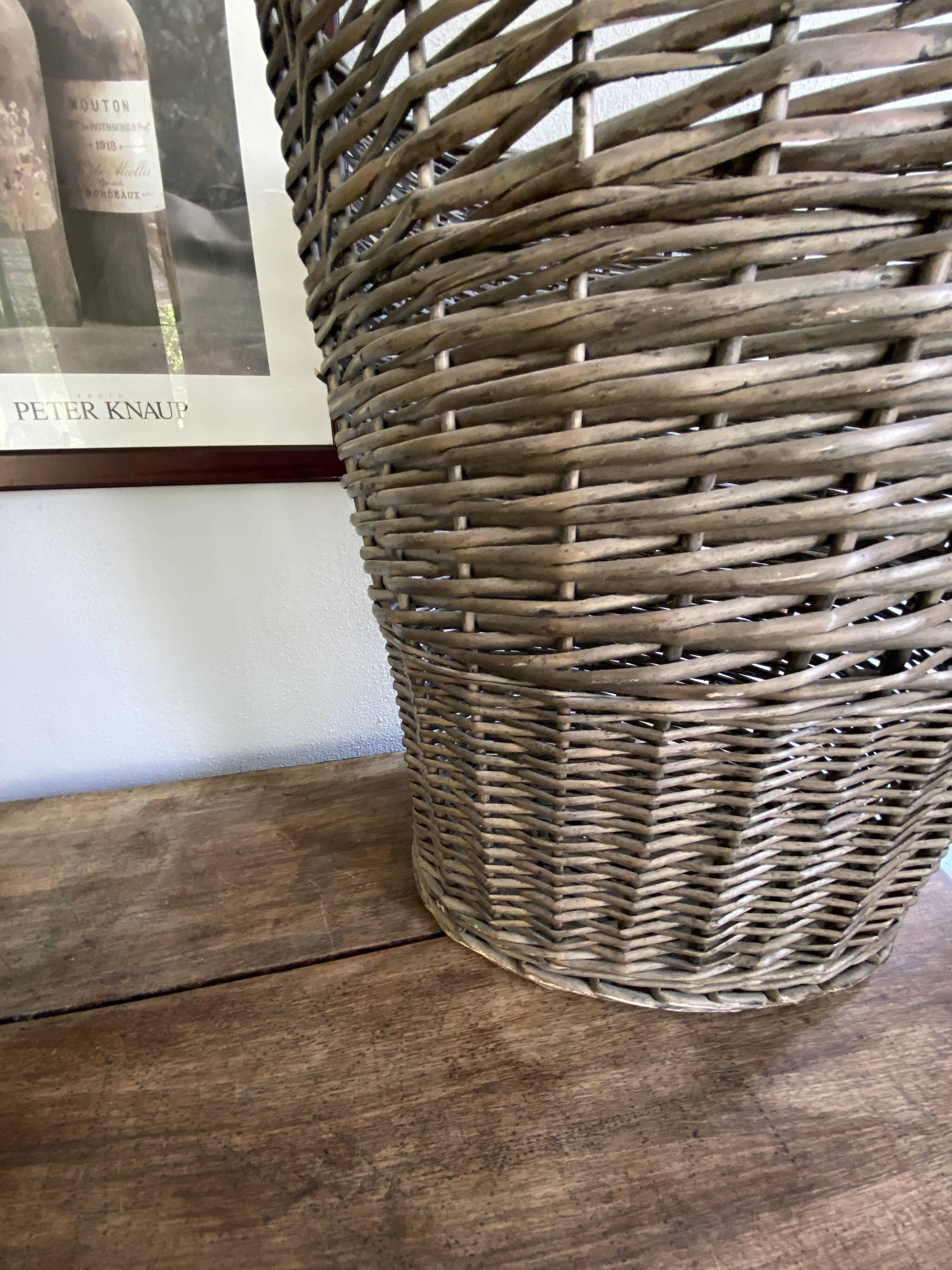 XXL 57cm grey wicker basket