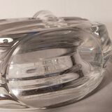 Candlestick with two arms in crystal of Vannes 60s