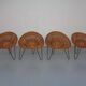 Mid-Century German Bamboo Chairs, 1950s, Set of 4