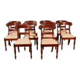 Set of 10 Restoration Period Mahogany Chairs