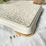 Vintage trivet in golden white floral earthenware Villeroy&boch