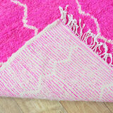 Handmade pink berber carpet 253 x 153 cm