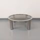 Vintage round coffee table in smoked glass and chrome metal from the 70s