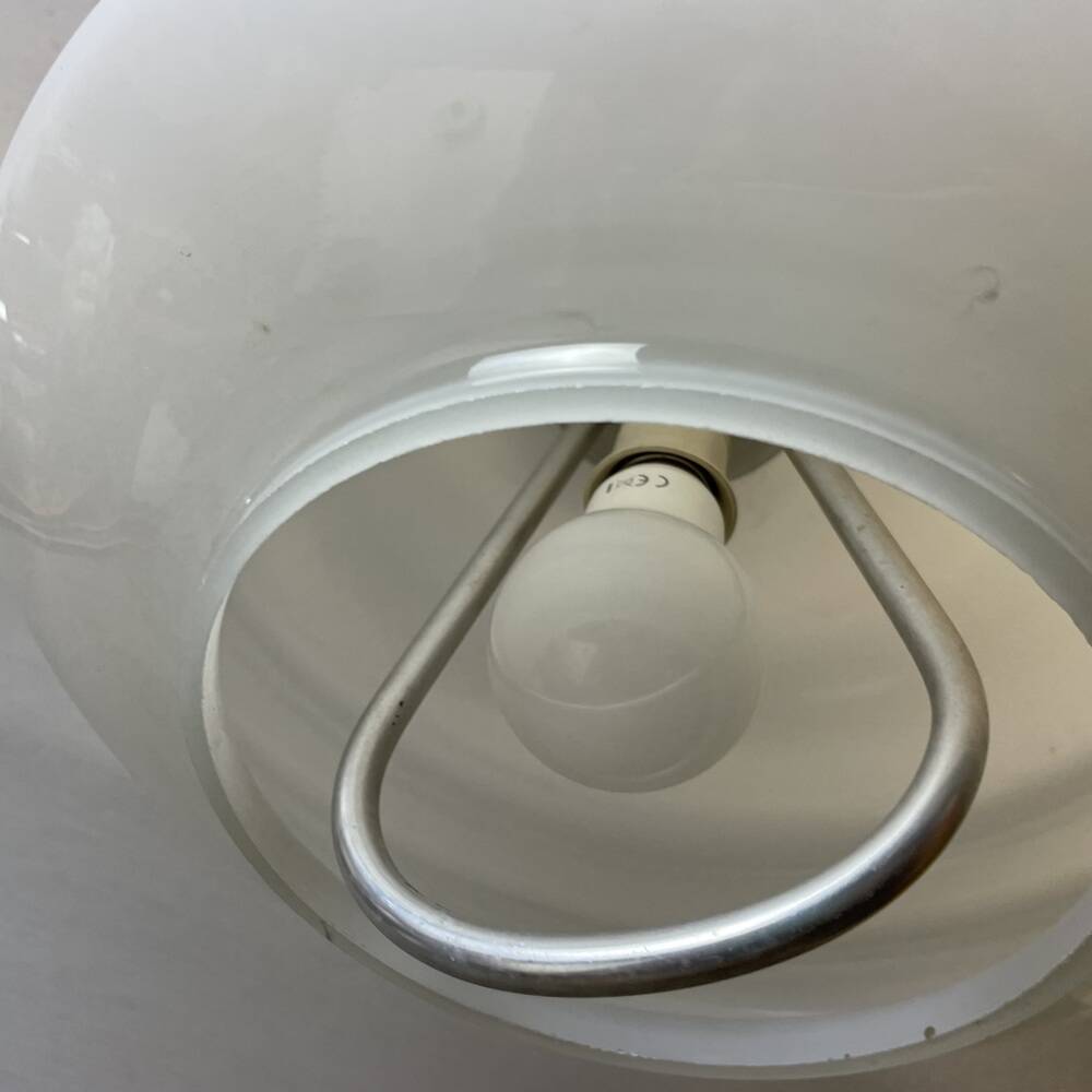 Mid Century white glass pull down  pendant lamp