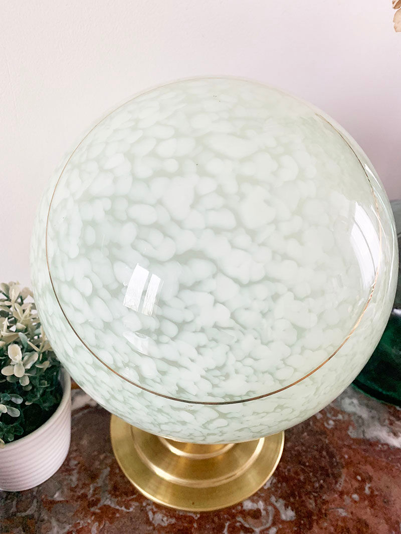 Old globe table lamp in Clichy glass