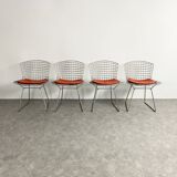 Set of 4 chrome side chairs by Harry Bertoia for Knoll