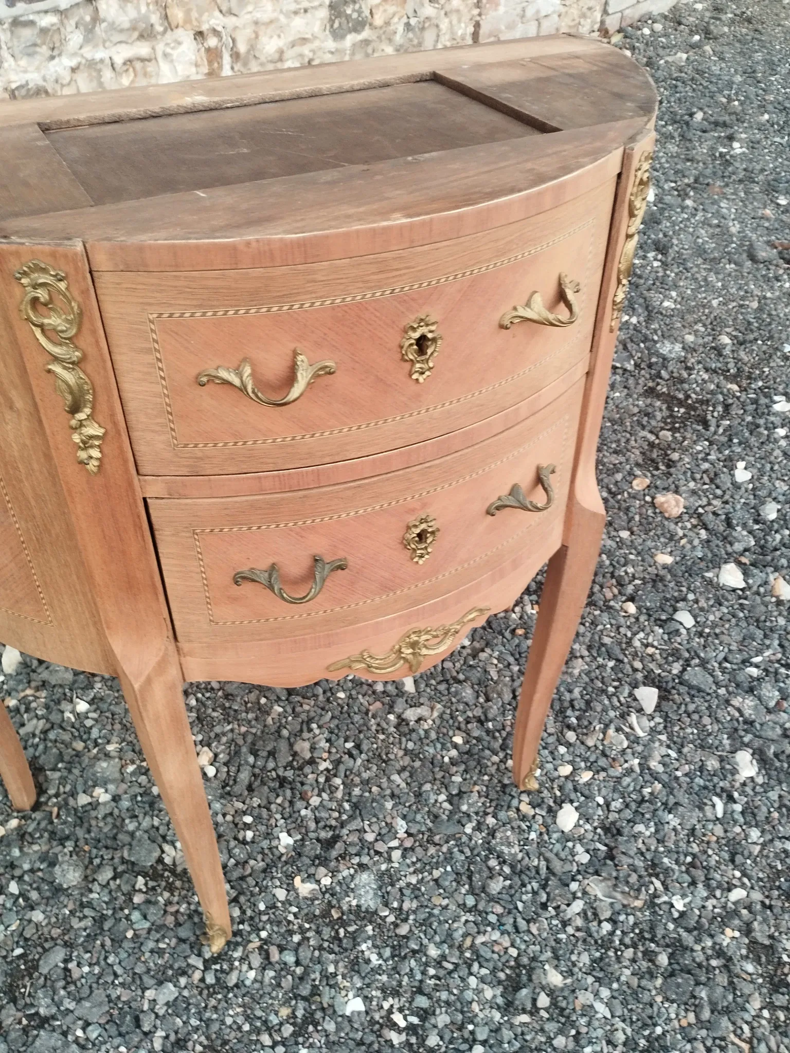 Antique Louis XVI style commode with marble top.