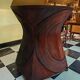 Dining table with rattan marquetry