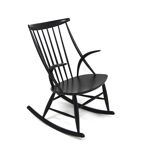 Rocking-chair en hêtre, Illum Wikkelsø, N. Eilersen, Danemark, 1960