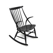 Rocking-chair en hêtre, Illum Wikkelsø, N. Eilersen, Danemark, 1960