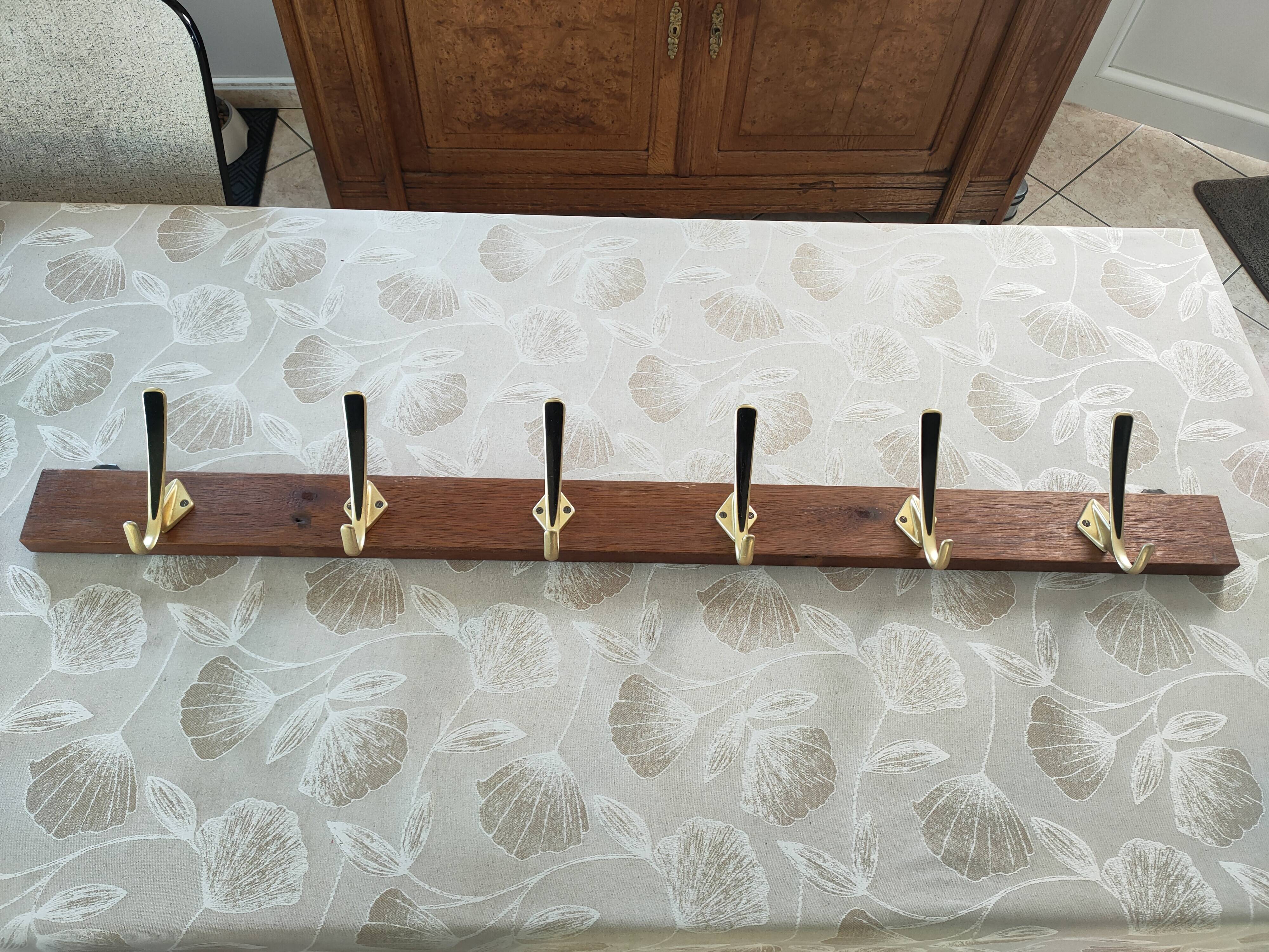vintage coat rack with 6 hooks