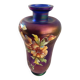 Iridescent glass vase with enamelled flowers, early 20th century