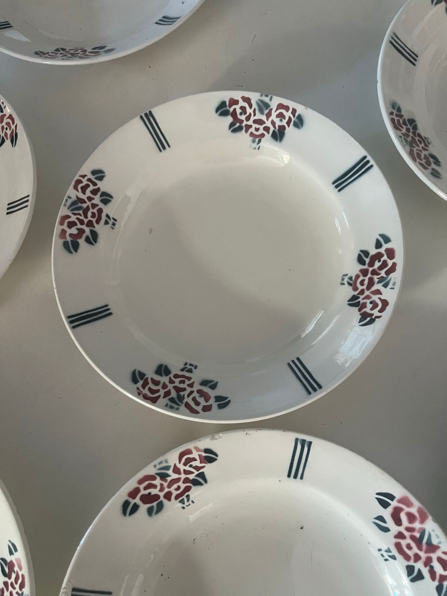 Antique faience service Meaux Longchamp