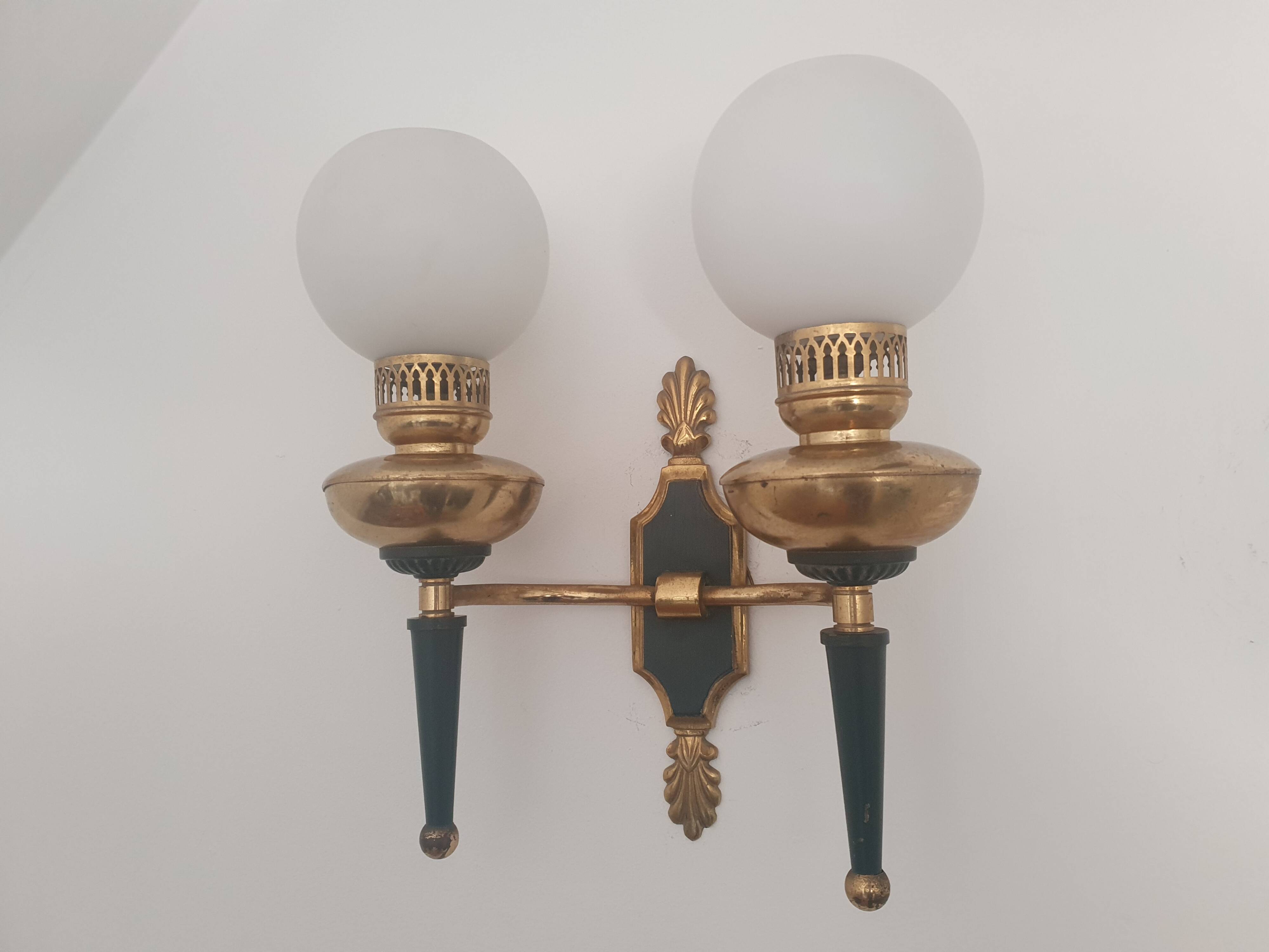 Large empire style double light wall light
