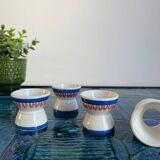Set of 5 diabolos egg cups in iron earth