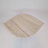 Travertine Coffee Table in Teardrop Shape, 1980's