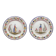 Pair of decorative earthenware plates FAB Quimper Bretagne signed Breton couple