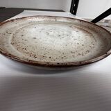 Large round stoneware dish signed Vallauris origin Diameter 30 cm