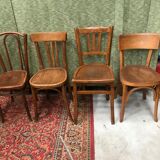 Set of 4 vintage bistro chairs 50s