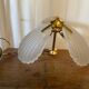 Antique Murano glass shell pendant light + gold-plated metal, wine