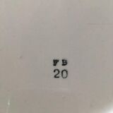 Plat rond ancien en porcelaine estampillé FB pot Faïence Badonviller