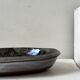 Large glazed stoneware dish from Loir, enamelled & signed, Chantal & Thierry Robert 1970.