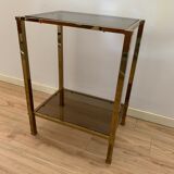 Brass console and smoked glass italy 1970