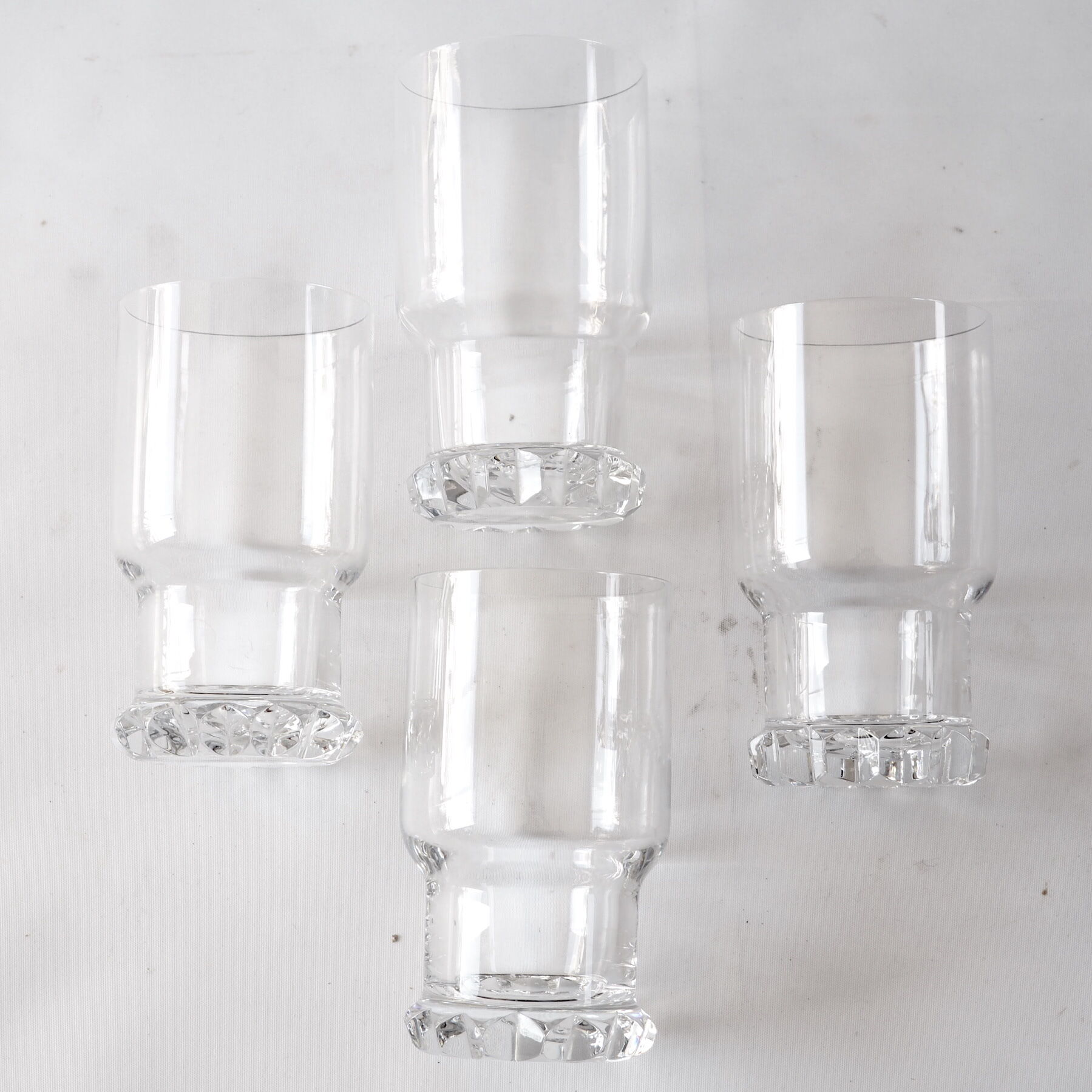 4 high crystal whisky glasses