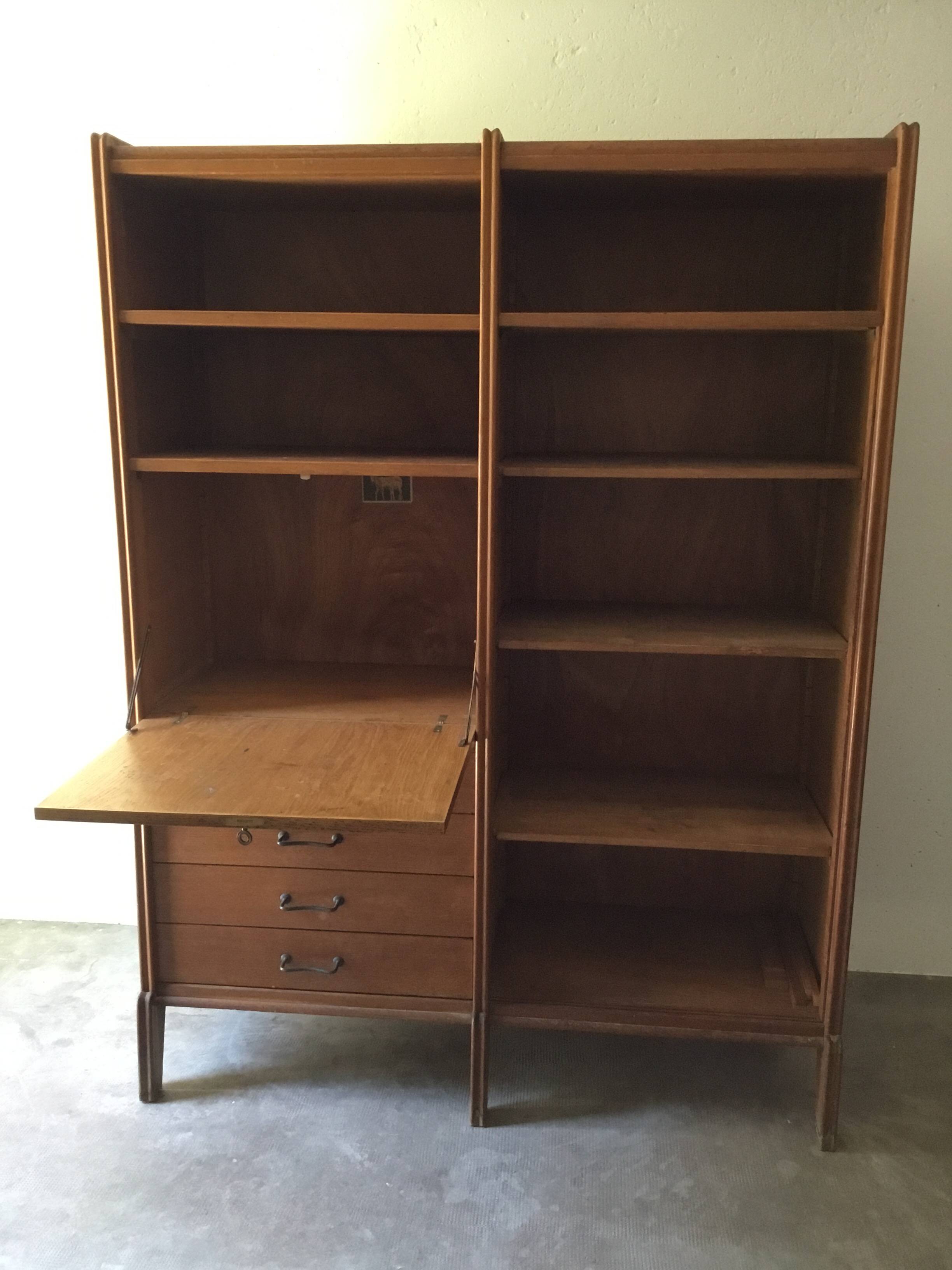 vintage bookcase shelf desk