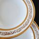 Set of 6 Limoges porcelain soup plates, decorated with gold 24