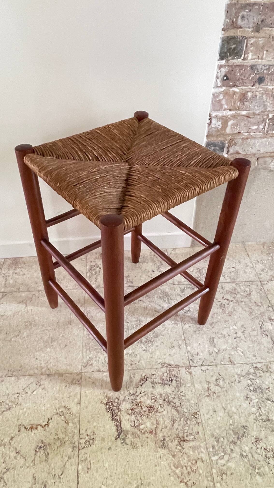 TABOURET Paille VINTAGE